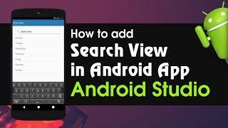 Android Studio Tutorial - How to Add SearchView in Android App