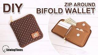 DIY Zip Around Bifold Wallet | 지퍼 반지갑 만들기 | How to make a short wallet [sewingtimes]