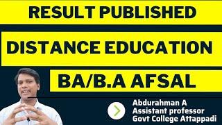 BA/B.A Afsal/Result Published/Calicut University/Distance Education/5th Semester