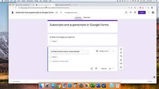 How to insert superscripts and subscripts into a Google Form