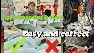 Tires change tips & tools easy and correct.