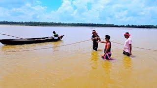 এই প্রথম দামোদর নদীতে কাটায় করে মাছ ধরা সঙ্গে নদীতে পিকনিক | Damodor river fishing & cooking video