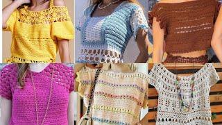 Wow Royal style crochet tops , blouse , shirts latest very trendy pattern designs UK - USA fashion