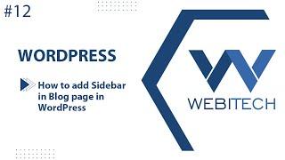 How to add Sidebar in Blog page in WordPress - WordPress Tutorials For Beginner