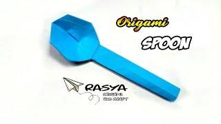 How to Make Origami Spoon - Cara membuat Origami Sendok - Membuat Sendok Kertas