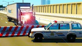 Epic Police Roadblock Jumps & Crashes - BeamNG drive