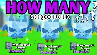 HOW MANY HUGE Gargoyle CAN i HATCH with $100,000 ROBUX SPENT? in Pet Simulator X