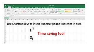 Superscript and Subscript shortcut in excel easy way