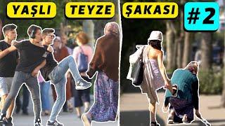 YAŞLI TEYZE KILIĞINDA İNSANLARI TROLLEMEK (2) - BASACAĞIM TEKMEYİ! - KAMERA ŞAKASI