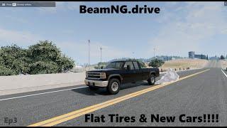 Flat Tires And Crashed Cars! - BeamNG.drive Ep3