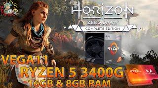 Horizon Zero Dawn VEGA 11 RYZEN 5 3400G [16GB & 8GB RAM] 1080P/900P/720P