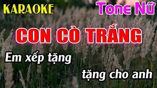 Con Cò Trắng Karaoke Tone Nữ Karaoke Dễ Hát - Beat Mới