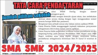 Tata Cara Pendaftaran dan Jumlah Pilihan Sekolah SMK SMA 2024/2025