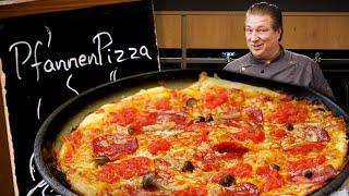 Pan Pizza - Pizza aus der Pfanne ohne Backofen, ohne Hefe | Das schnelle Gericht