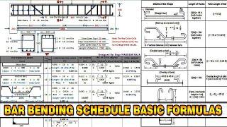 Bar Bending Schedule Basic Formulas | Cutting Length Formulas | BBS Calculation | Quantity Surveying