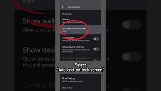 How to add text on lock screen