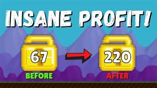 INSANE PROFIT OF 220 WLS  IN 1 DAY (MUST WATCH!!!) | Growtopia How To Get Rich 2021 | TriggerFear