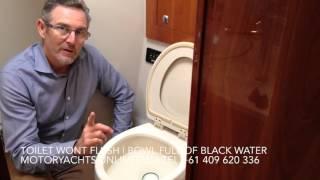 Sealand Vacuflush Toilet won't flush - Bowl full of water