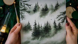 Paint a misty watercolor landscape for beginners