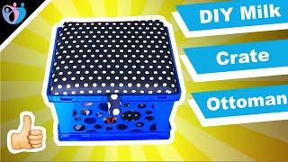 How to make DIY Milk Crate Ottoman Storage Seat for kids | daddicated