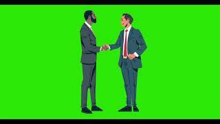 Businessman Handshake Animation on Green Screen | chroma key visualization effects | Mr Green Screen