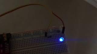 LDR circuit on breadboard in operation