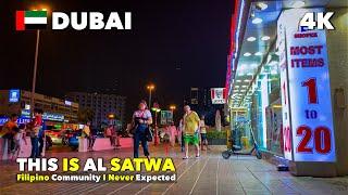 Al Satwa Dubai Street Night Walking Tour 4K