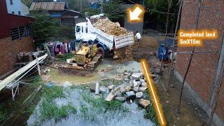 Completed!! Dozer D20P-5 & Truck 5T Pushing soil To create residential land size 5mX15m