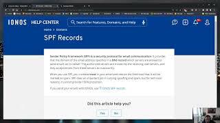 Ionos SPF Record - Gmail Error - Mail delivery failed: returning message to sender