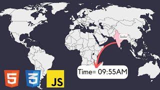 Make a SVG world map to tell the time of every country | html, css & javascript