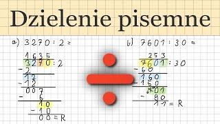 Dzielenie pisemne (w słupku) - Matematyka