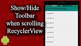 How to show/hide Toolbar when scrolling RecyclerView - [Android Animations - #07]