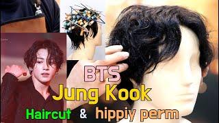 BTS Jung Kook Hair cut & Hippiy Perm Tutorial!