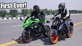 Ninja ZX-25R VS 2024 Duke 390 | First Time on Youtube!