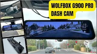 WOLFBOX G900Pro 12MP WiFi Touch Screen Rear View Mirror Dash Cam Smart Mirror