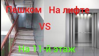 На 11 этаж. Пешком VS на лифте (05.08.2024)