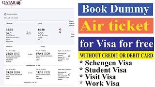How to Book Dummy Air ticket for Visa for free | How to Book Dummy Flight ticket Free