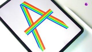 How to Make a RAINBOW BRUSH in PROCREATE | Custom Brush | Outline Brush In Procreate | Art With A.