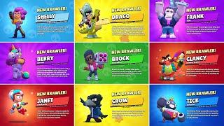 ALL 82 BRAWLER UNLOCK ANIMATIONS | Clancy, Berry, Brock Remodel & More ...