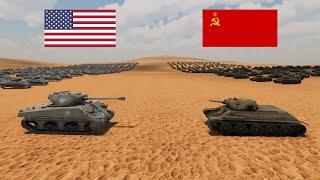 WW2 American Sherman Tanks VS WW2 Soviet T-34 Tanks | Ultimate Epic Battle Simulator 2