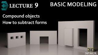 How to subtract forms in 3Ds max Lecture-9 [Urdu/Hindi]