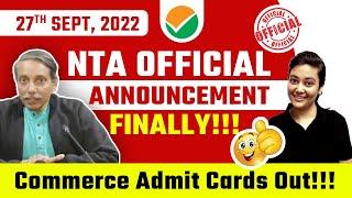 NTA UGC NET 27 Sept 2022 Official Announcement | NET Admit Cards Out For Commerce Shift |Aditi Ma'am