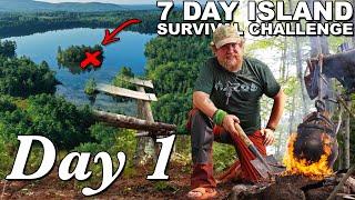 7 Day Island Survival Challenge Maine - Day 1 of 7 - Catch and Cook Survival Challenge !