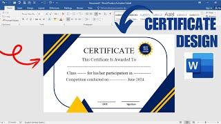 How To Make a Certificate Design in Microsoft Word | Certificate design | certificate kaise banaye