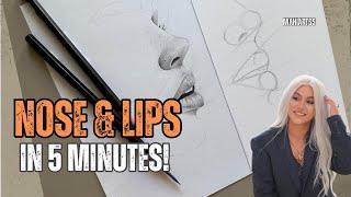 How to Draw a Nose and Lips from the Side | Step-by-Step Tutorial for Beginners