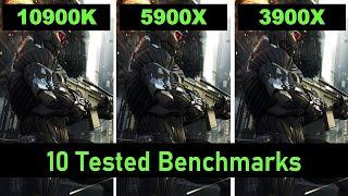 10900K VS 5900X VS 3900X in 1080p 1440p benchmarks