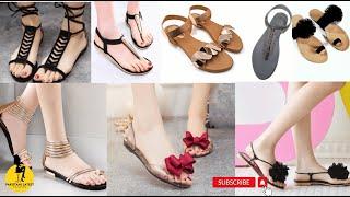 Stylish Flat Sandals Collection 2022 | Latest Beautiful Flat Sandals Designs | College Wear Sandals