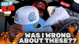 SOLD OUT? ARE THEY REALLY OR WAS EVERYTHING RAFFLED OFF JORDAN 11 COLUMBIA LEGEND BLUE PICK UP VLOG!