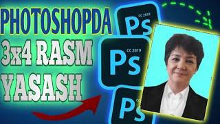 PHOTOSHOPDA 3X4 RASM TAYYORLASH | 3X4 PHOTO IN PHOTOSHOP | PHOTOSHOP TUTORIAL