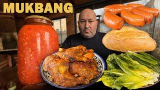 MUKBANG. مرغ ترد آماده در تنور!